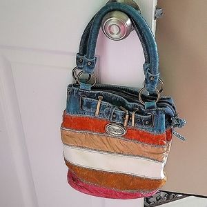 Multicolored leather purse.